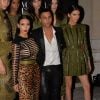 Kim Kardashian, Olivier Rousteing et Kendall Jenner - Gala "Vogue Paris Foundation" au Palais Galliera à Paris le 9 juillet 2014.