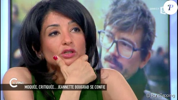 Jeannette Bougrab dans  C à vous  sur France 5 présente ses excuses à Luz. Le 18 mai 2015.