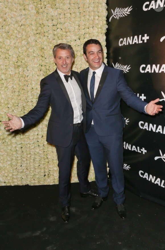 Antoine de Caunes et Thomas Thouroude - Soirée Canal + à Mougins lors du 68e festival international du film de Cannes. Le 15 mai 2015.