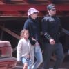 Exclusif - Prix spécial - Jennifer Lopez et Casper Smart passent une journée en famille avec les enfants de Jennifer, Max et Emme, à Mexico. Après avoir visité le parc "La Bufadora", la petite famille a passé du temps sur la plage où Casper a fait du jet ski et les enfants ont fait du cheval. Le 6 avril 2015