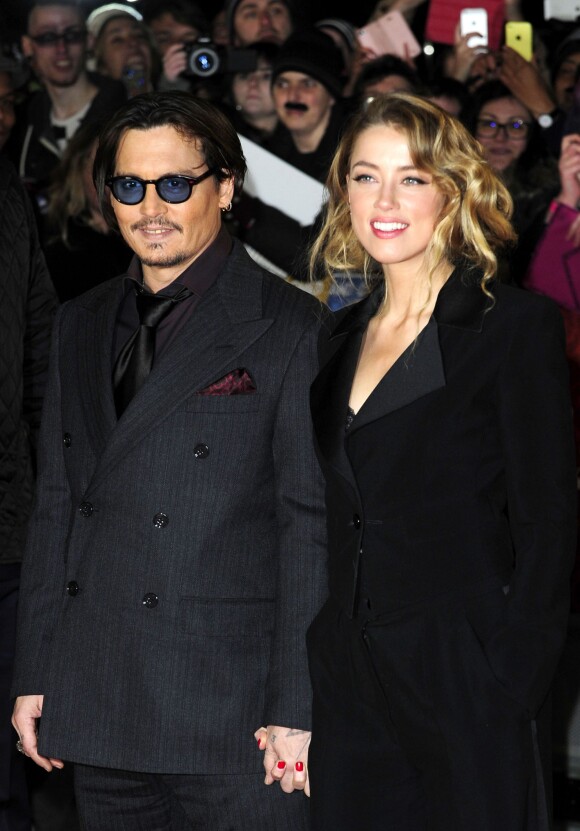 Johnny Depp et Amber Heard à Londres, le 19 janvier 2015.