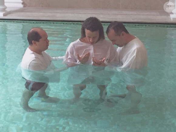 David Luiz lors de son baptême le 15 mai 2015.