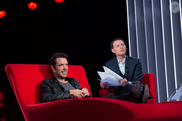 Exclusif - Enregistrement de l'émission Le Divan présentée par Marc-Olivier Fogiel avec l'écrivain Nicolas Bedos en invité à Paris le 20 février 2015.