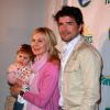 Matthew Settle, Kelly Rutherford et sa fille Helena à la soirée de lancement d'une couche Pampers, à New York, le 18 mars 2010