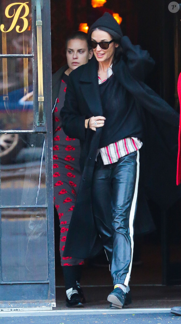 Demi Moore et Tallulah Willis à la sortie de leur hôtel à New York, le 19 mars 2015