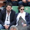 Jean-François Piège et sa femme Elodie Tavares (enceinte) - People dans les tribunes lors du tournoi de tennis de Roland-Garros à Paris, le 28 mai 2015