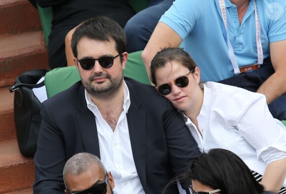 Jean-François Piège et sa femme Elodie (enceinte) - People au village des Internationaux de France de tennis de Roland Garros à Paris, le 28 mai 2015
