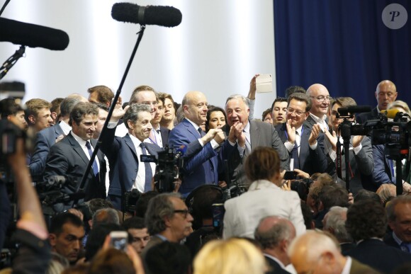 Christian Jacob, Nicolas Sarkozy, Alain Juppé, Gérard Larcher - Congrès fondateur des Républicains au Paris Events Center de la Porte de la Villette, à Paris le 30 mai 2015. 