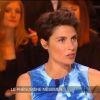 Alessandra Sublet présente Un soir à la tour Eiffel, sur France 2, le mercredi 27 mai 2015.