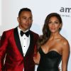 Lewis Hamilton et sa compagne Nicole Scherzinger - Photocall de la soirée "AmfAR's 21st Cinema Against AIDS" à l'Eden Roc au Cap d'Antibes lors du 67ème festival du film de Cannes, le 22 mai 2014. 