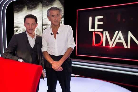 Exclusif - Enregistrement de l'émission Le Divan présentée par Marc-Olivier Fogiel avec Bernard-Henri Lévy en invité, le 22 mai 2015.