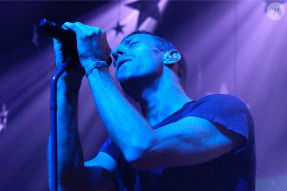 Chris Martin - Coldplay en concert au Casino de Paris le 28 mai 2014.  