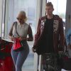 Exclusif - Amber Rose et son compagnon Machine Gun Kelly (MGK) arrivent à l'aéroport JFK de New York, le 9 juin 2015.