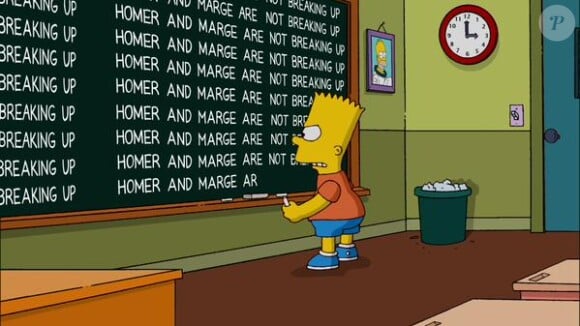 Bart Simpson moque la séparation prétendue de ses parents via le compte twitter de la série Les Simpson.