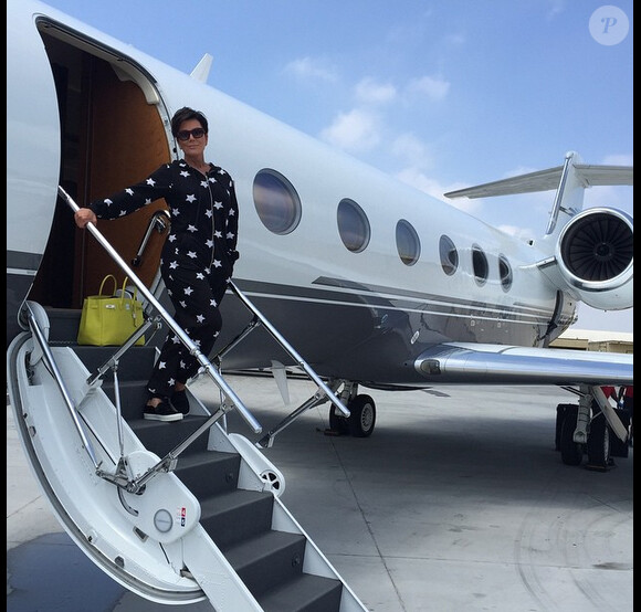 Kris Jenner arrive à Paris, sur Instagram le 10 juin 2015