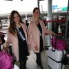 Charlotte Pirroni et Anne-Laure Fourmont au départ de l'aéroport de Paris-Charles-de-Gaulle à destination de Punta Cana à Roissy-en-France, le 14 novembre 2014