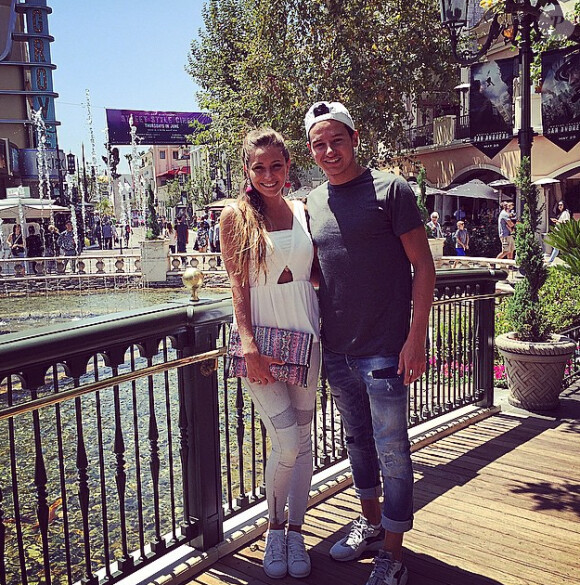 Florian Thauvin et sa compagne Charlotte Pirroni en vacances à Los Angeles - juin 2015