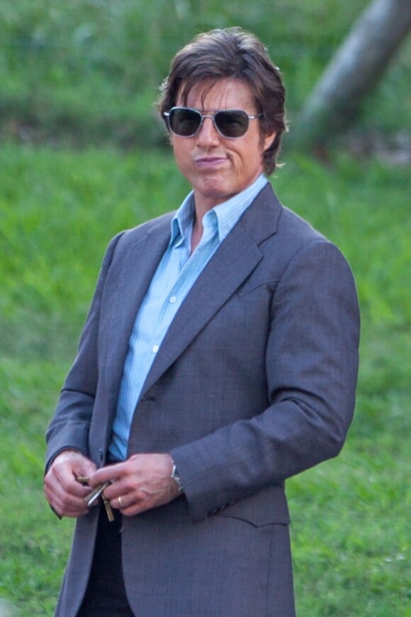 Tom Cruise sur le tournage du film "Mena" à Jasper, le 2 juin 2015.