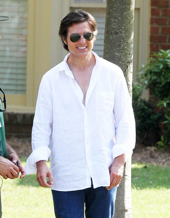 Tom Cruise sur le tournage de "Mena" à Atlanta, le 20 mai 2015