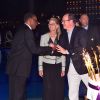 Antonio Fargas, Lindsay Wagner, le prince Albert II de Monaco et Jacqueline MacInnes Wood - Soirée anniversaire du 55ème festival de télévision de Monte-Carlo à Monaco. Le 16 juin 2015
