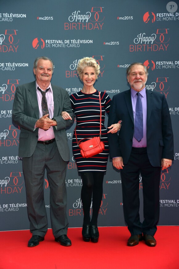 guest, Danièle Gilbert, Pierre Santini - Soirée anniversaire du 55ème festival de télévision de Monte-Carlo à Monaco. Le 16 juin 2015.  