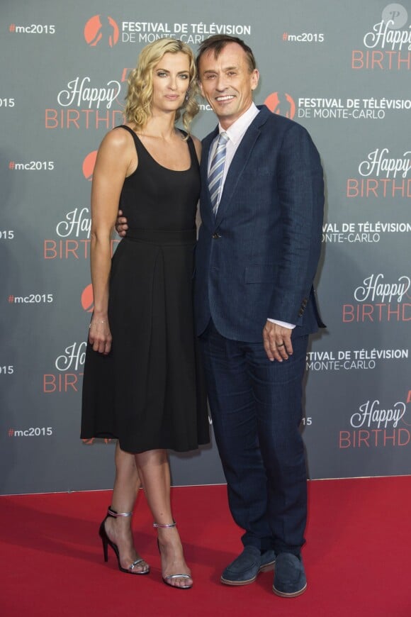 Robert Knepper et sa femme Nadine Kary - Photocall de la soirée d'anniversaire du 55ème festival de télévision de Monte-Carlo à Monaco. Le 16 juin 2015  