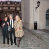Exclusif - Cyril Viguier entouré de sa mère Michele Viguier et de Amélie Cohr, lors de la projection du documentaire Jean-Pierre Raffarin : l'autre force tranquille (par Cyril Viguier) à l'hôtel de Clermont, Paris le 15 juin 2015.