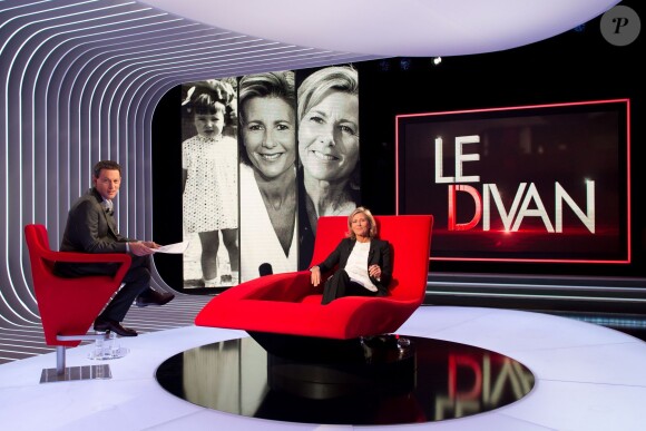 Exclusif - Enregistrement de l'émission Le Divan présentée par Marc-Olivier Fogiel avec Claire Chazal en invitée, le 23 mai 2015.
