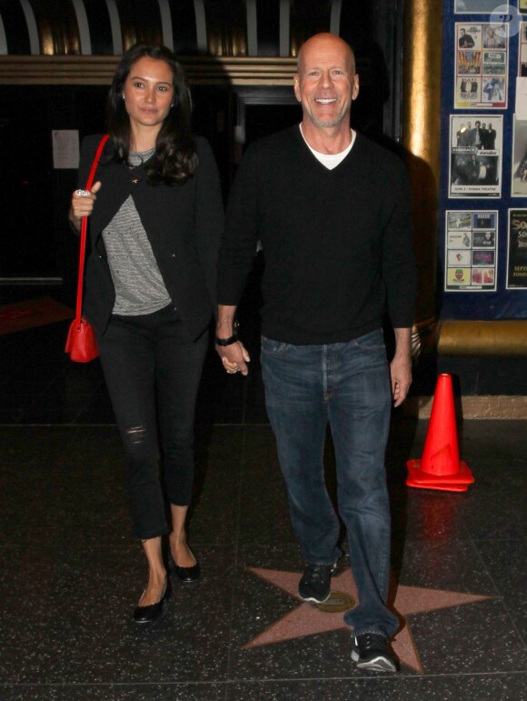 Bruce Willis et sa femme Emma Heming arrive au concert privé des "Rolling Stones" à Hollywood, le 20 mai 2015 