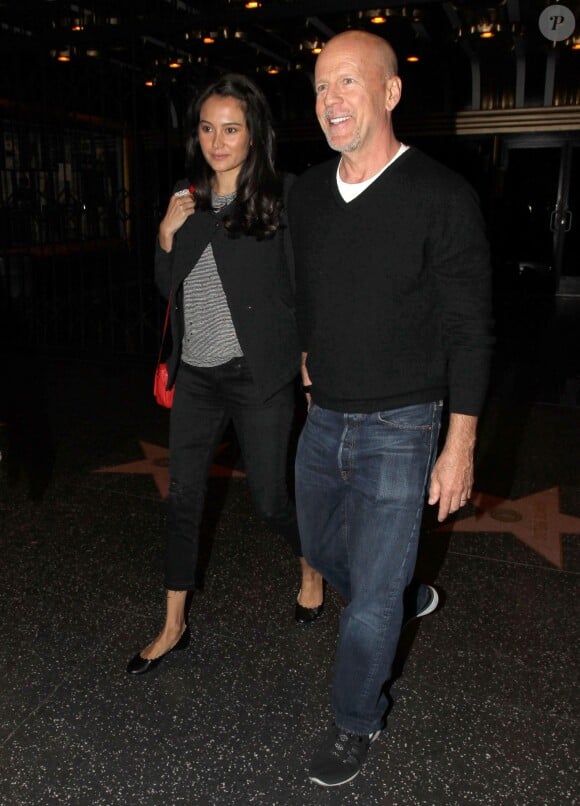 Bruce Willis et sa femme Emma Heming arrive au concert privé des "Rolling Stones" à Hollywood, le 20 mai 2015  