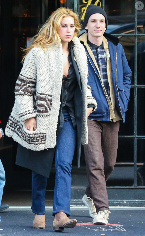 Exclusif - Scout Willis et son petit ami à la sortie de l'hôtel "The Bowery" à New York, le 19 mars 2015 