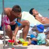 Marco Verratti en vacances à Formentera (Espagne) avec sa belle Laura et leur fils Tommaso (1 an) le 24 juin 2015.