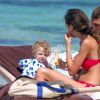 Marco Verratti (PSG) en vacances à Formentera (Espagne) avec sa belle Laura et leur fils Tommaso (1 an) le 24 juin 2015.