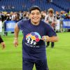 Diego Armando Maradona lors du match pour la paix au Stade Olympique de Rome, le 1er septembre 2014