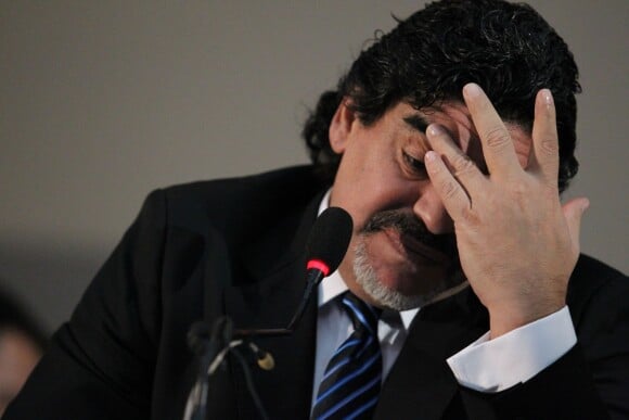 Diego Armando Maradona à Naples, le 26 février 2013