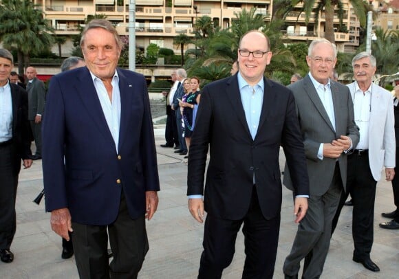 Exclusif - Michel Boeri (le président de l'ACM), le prince Albert II de Monaco, Michel Roger (ministre d'Etat de la principauté de Monaco) - Fête pour les 125 ans de l'Automobile club de Monaco (ACM) au Grimaldi Forum de Monaco, le 25 juin 2015.
