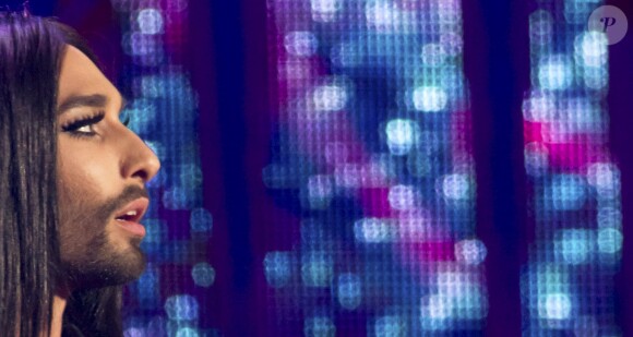 Conchita Wurst en concert en Pologne, le 27 juin 2015.