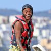 Raheem Sterling, tout sourire en vacances à Ibiza entouré de ses amis, le 20 juin 2015