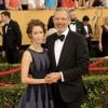 Jeff Goldblum et sa femme Emilie Livingston enceinte - 21e cérémonie annuelle des "Screen Actors Guild Awards" à l'auditorium Shrine à Los Angeles, le 25 janvier 2015.