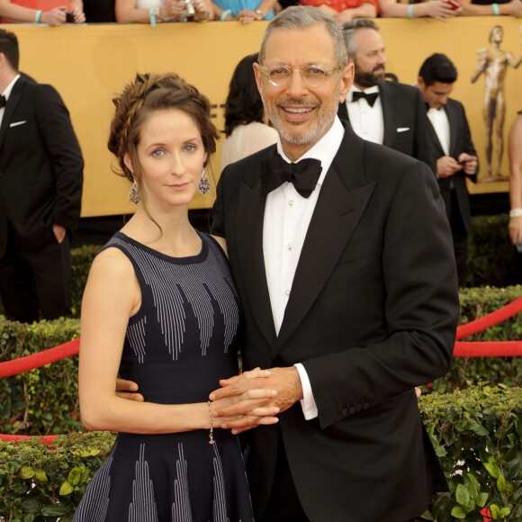 Jeff Goldblum et sa femme Emilie Livingston enceinte - 21e cérémonie annuelle des "Screen Actors Guild Awards" à l'auditorium Shrine à Los Angeles, le 25 janvier 2015.