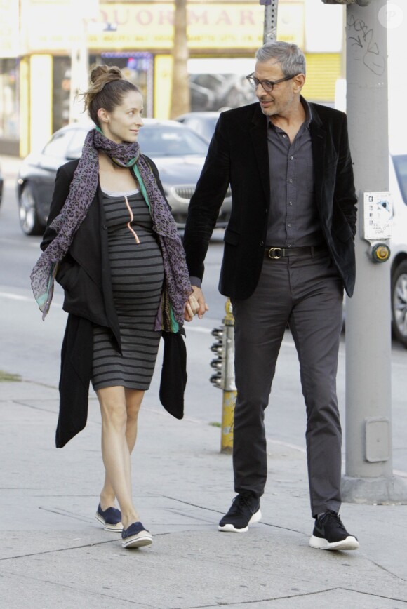 Jeff Goldblum et sa femme enceinte Emilie Livingston à Los Angeles, le 3 juin 2015.
