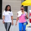 Melanie Brown et sa fille Phoenix Chi Gulzar à la sortie d'un cours de SoulCycle à Malibu, Los Angeles, le 8 juillet 2015