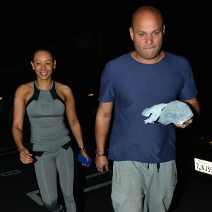 Stephen Belafonte et Mel B (Melanie Brown) se rendent au restaurant Matsuhisa à Londres le 16 mars 2015  