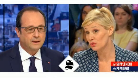 François Hollande, invité exceptionnel de Maïtena Biraben dans Le Supplément sur Canal+, le dimanche 19 avril 2015.
