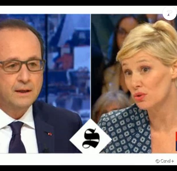 François Hollande, invité exceptionnel de Maïtena Biraben dans Le Supplément sur Canal+, le dimanche 19 avril 2015.