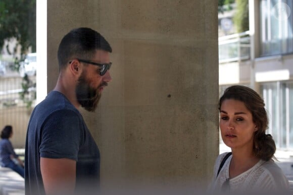 Luka Karabatic et sa compagne Jeny Priez au tribunal correctionnel de Montpellier le 15 juin 2015