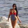 Claudia Romani, torride Wonder Woman, profite d'un après-midi ensoleillé sur une plage de Miami, le 1er juillet 2015.