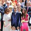 La princesse Caroline de Hanovre, Sacha Casiraghi, Andrea Casiraghi, Tatiana Santo Domingo lors des célébrations des 10 ans de règne du prince Albert II à Monaco, le 11 juillet 2015.