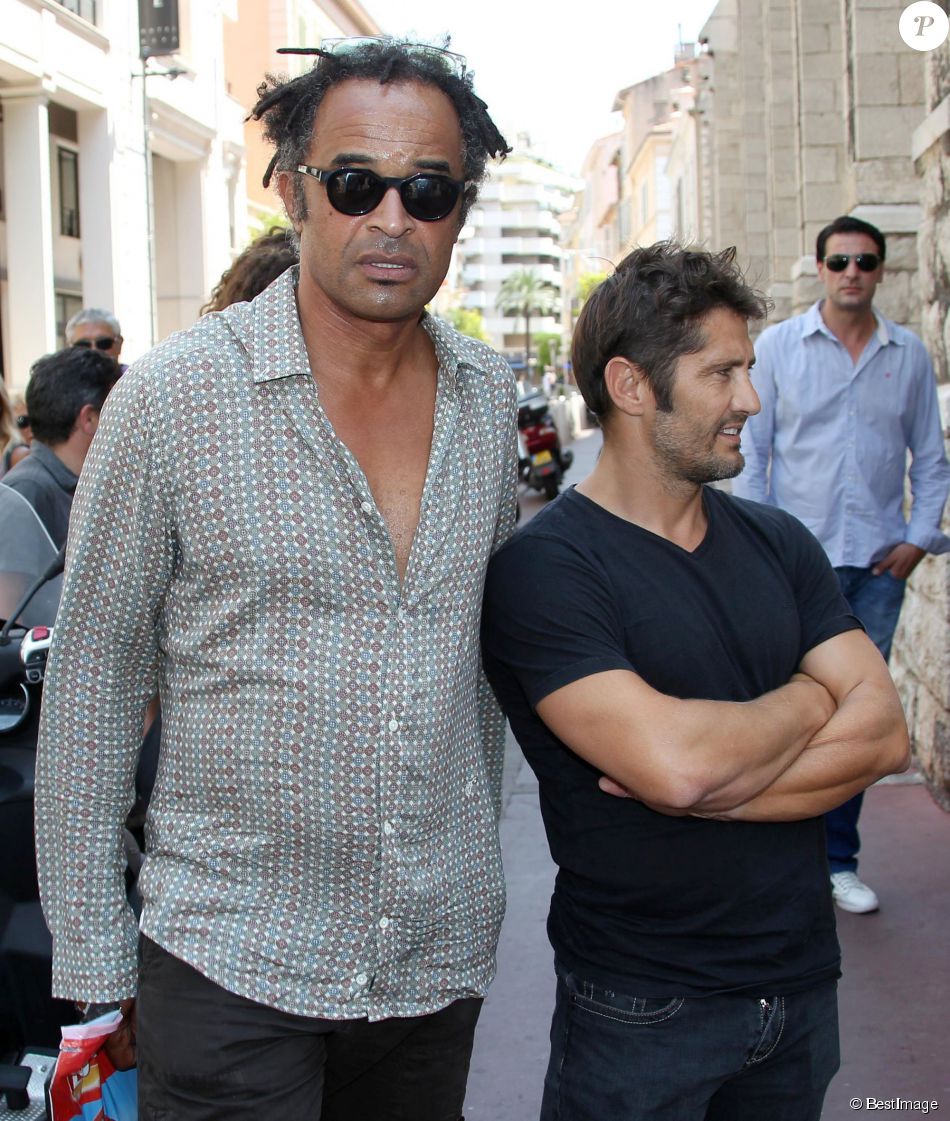  Yannick Noah et Bixente Lizarazu - A Cannes, les sportifs rendent un dernier hommage &amp;agrave; Tiburce Garou le 10 juillet 2015. 