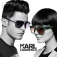 Baptiste Giabiconi et Kendall Jenner prêtent leur visage à la nouvelle collection de lunettes Karl Lagerfeld. Photo publiée le 14 mai 2015.